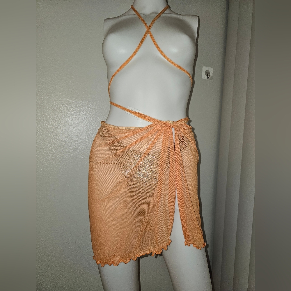 NOT AVAILABLE NWT Jessics Simpson SARONG WRAP SKIRT Cover Up Size S/M - Picture 7 of 16